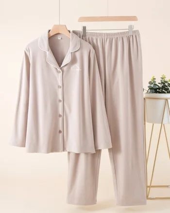 Pijama dama "Happy Day" din doua piese, PJ003, Bej