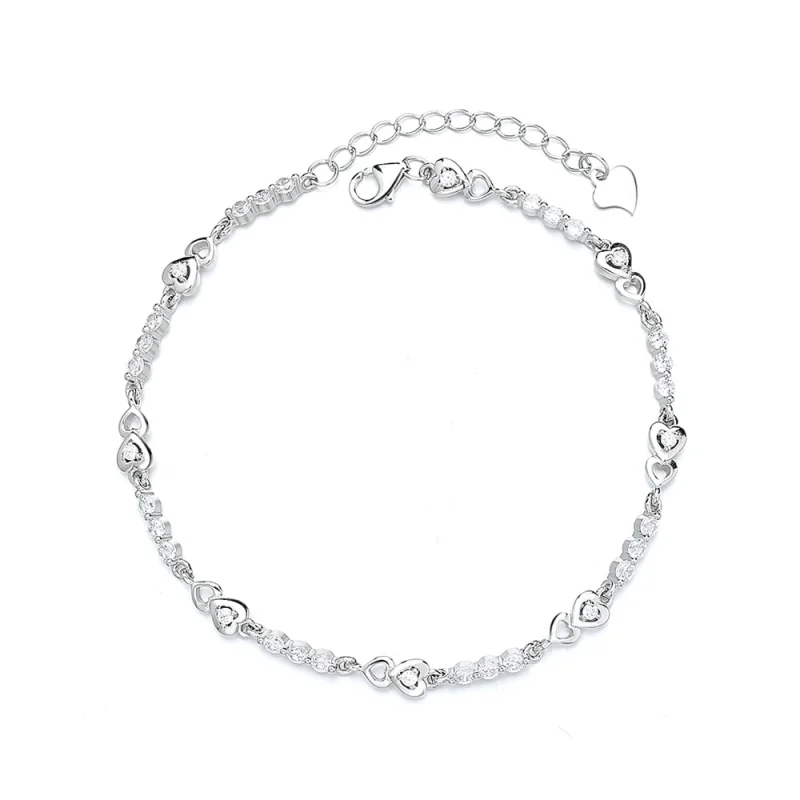 Bratara din argint 925 pentru dama, JW1604, model inimioare, placata cu rodiu