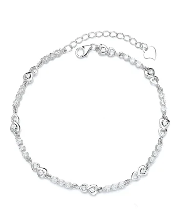 Bratara din argint 925 pentru dama, JW1604, model inimioare, placata cu rodiu