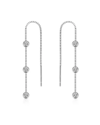 Cercei lungi argint 925, JW1072, model cu zirconiu, placati cu rodiu