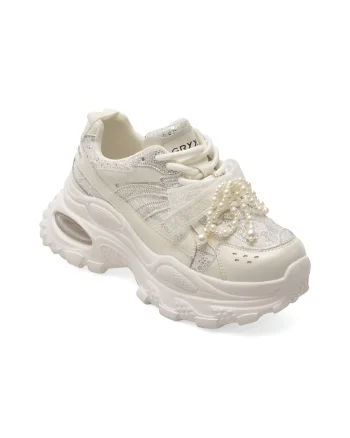 Pantofi sport GRYXX albi, 9682, din piele naturala
