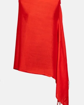 Esarfa rosie din cashmere subtire dreptunghiulara