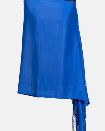 Esarfa albastra din cashmere subtire dreptunghiulara