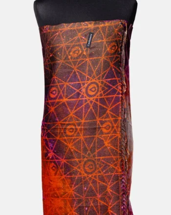 Esarfa cashmere cu fir din lurex, nuante de corai Galaxy