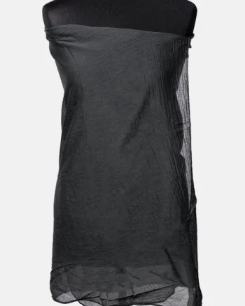 Esarfa neagra, dreptunghiulara, in colturi alungite, din bumbac si matase