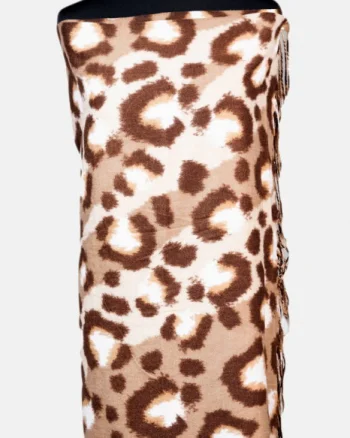 Esarfa cashmere model animal print cu nuante de maron si bej