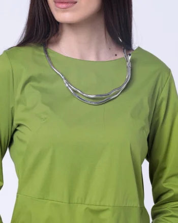 Colier argintiu si bratara din metal modelabil sub forma de sarpe