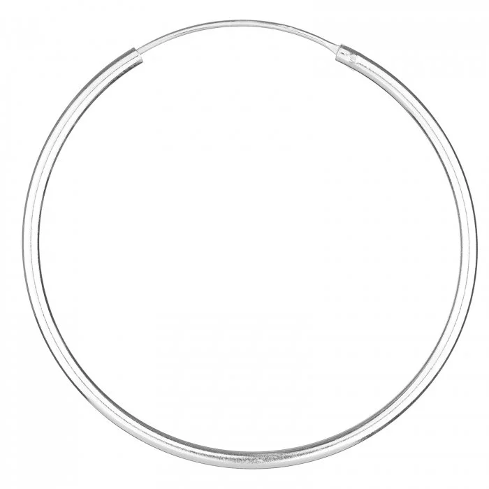 Cercei Creole din argint 925, cu sectiune rotunda si diametru de 4.5 cm