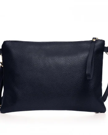 Geanta plic crossbody bleumarin, din piele naturala
