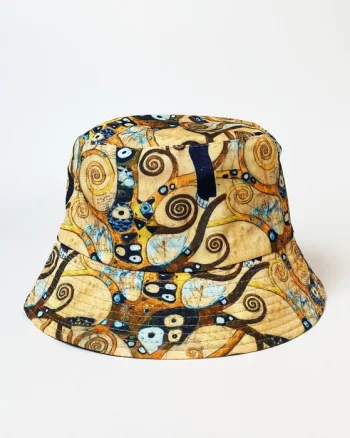 Palarie tip bucket unisex cu doua fete imprimata cu reproducere dupa    Pomul Vietii    - Gustav Klimt
