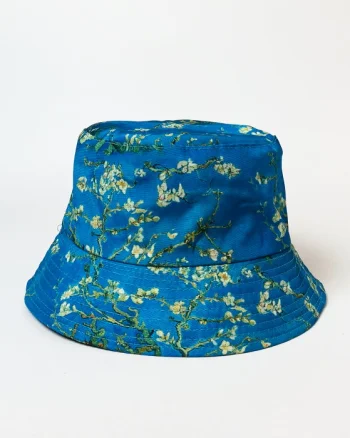 Palarie tip bucket unisex cu doua fete imprimata cu reproducere dupa    Migdal Inflorind   de Van Gogh