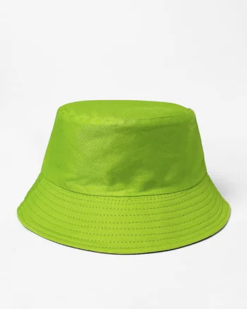 Palarie tip bucket unisex cu doua fete verde praz si negru, din bumbac