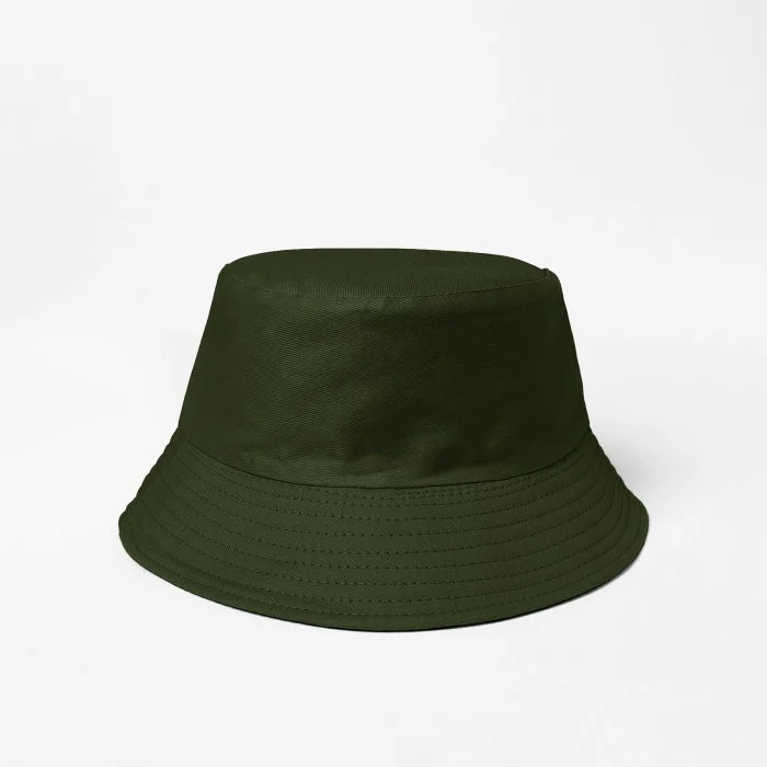 Palarie tip bucket unisex cu doua fete, kaki si negru, din bumbac