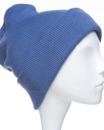 Caciula model clasic tricotat, dublata in interior, albastru jeans