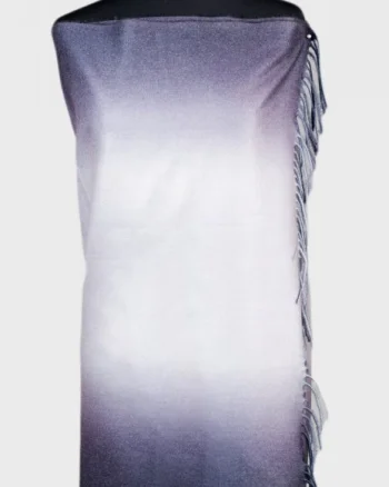 Esarfa cashmere degrade in nuante de gri deschis