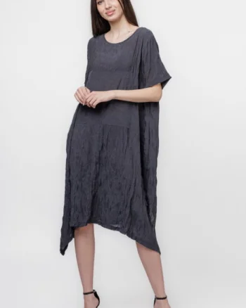 Rochie gri A-line in colturi