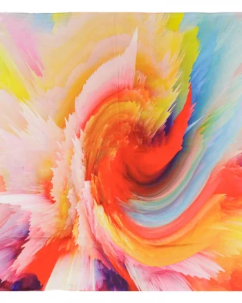 Esarfa patrata cu o singura fata cu imprimeu 3D multicolor