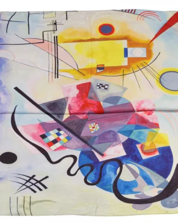 Esarfa patrata cu o singura fata cu imprimeu forme geometrice abstracte