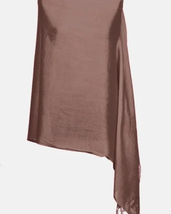 Esarfa roz inchis taupe din cashmere subtire dreptunghiulara