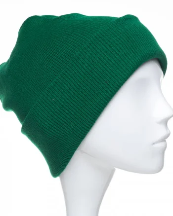 Caciula model clasic tricotat, dublata in interior, verde