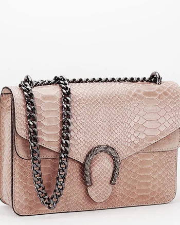 Geanta din piele naturala rose nude 1524 123
