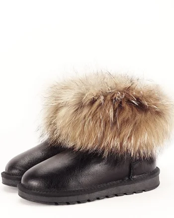 Ghete din piele naturala negre Gina 19