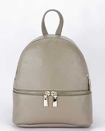 Rucsac mic din piele naturala bej taupe Ana 122