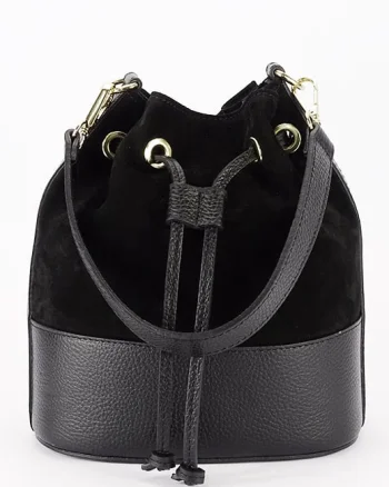 Geanta neagra tip sac din piele naturala 1313 M9
