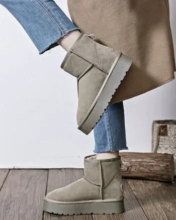 Ghete taupe din piele naturala JB1925 117