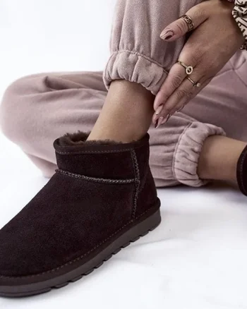 Ghete cafeniu inchis din piele naturala W5821 118