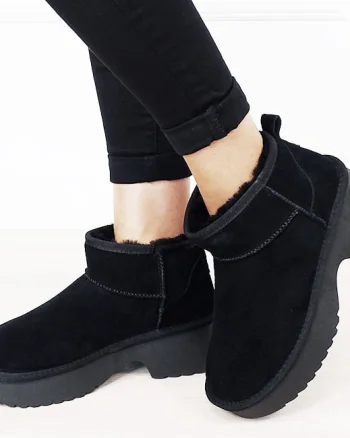 Ghete negre din piele naturala W5878 114