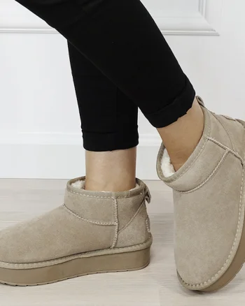 Ghete kaki deschis din piele naturala NN604 116