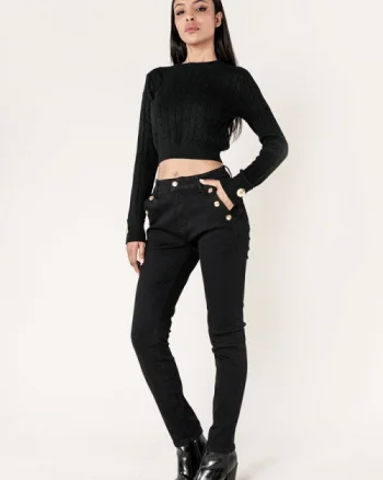 Blugi dama mom fit Nina Carter negrI P216 M10