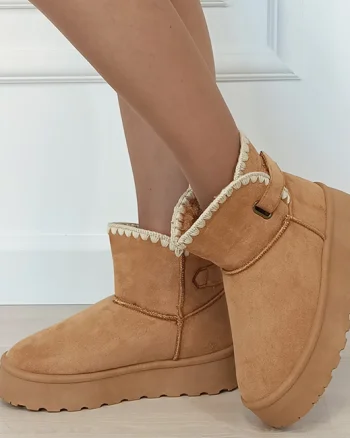 Cizme scurte camel imblanite DAY9058 116