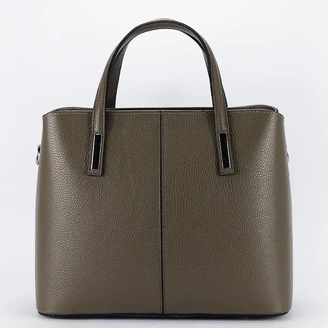 Geanta mare taupe inchis din piele naturala 8922 130