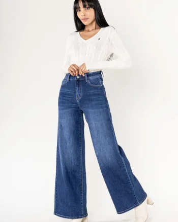 Blugi albastrii dama wide leg Nina Carter YY300-9 M10