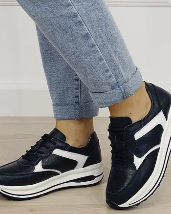 Sneakers bleumarin din piele naturala 5091 M6
