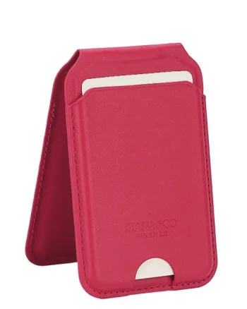 Port card rosu cu blocare RFID, Suport ajustabil si Oglinda