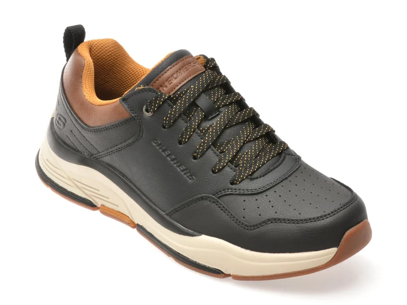 Pantofi sport SKECHERS negri, SIZZLE, din piele naturala