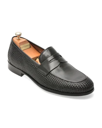 Mocasini eleganti LE COLONEL negri, 49219, din piele naturala