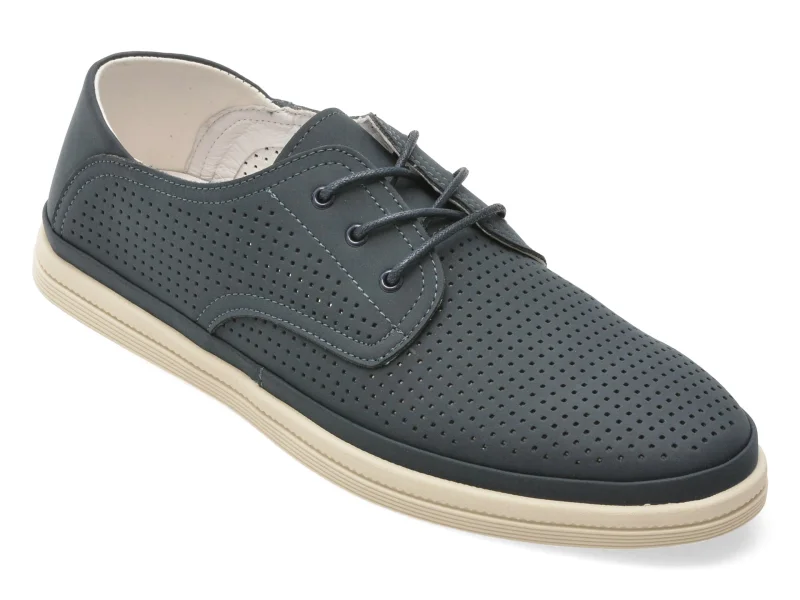 Pantofi OTTER bleumarin, J260014, din piele naturala