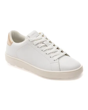 Pantofi sport GEOX albi, D65PJA, din piele naturala