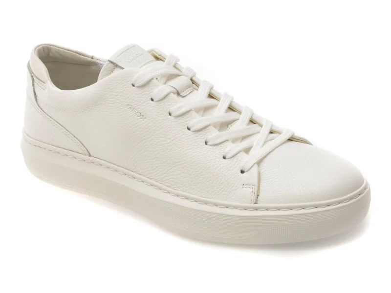 Pantofi sport GEOX albi, U655WA, din piele naturala