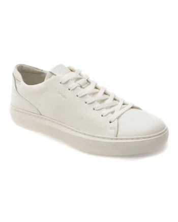 Pantofi sport GEOX albi, U655WA, din piele naturala