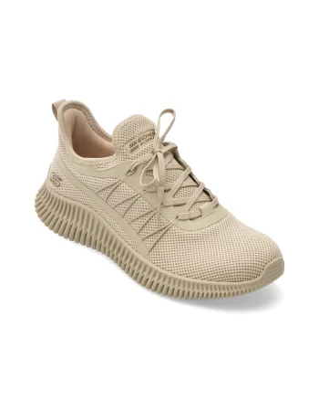 Pantofi sport SKECHERS bej, BOBS GEO, din material textil