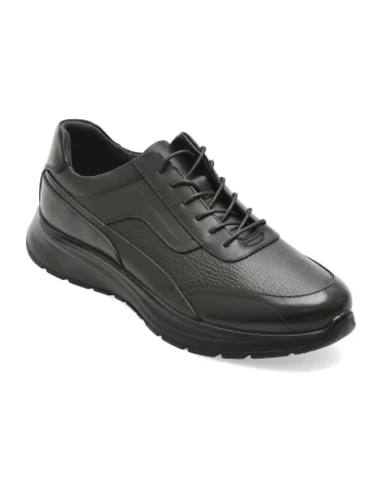 Pantofi sport OTTER negri, HT2, din piele naturala