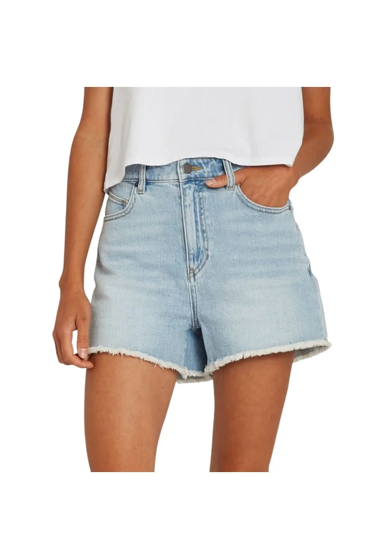 Pantaloni scurti dama  denim, cinci buzunare, albastru,