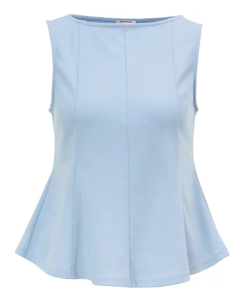 Bluză fără mâneci cu peplum ORSAY bleu - 42