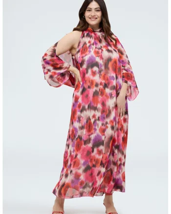 Cardigan cu imprimeu floral, Multicolor