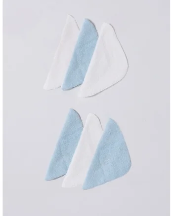 Set de prosoape mici - 6 piese, Albastru pastel/Alb murdar